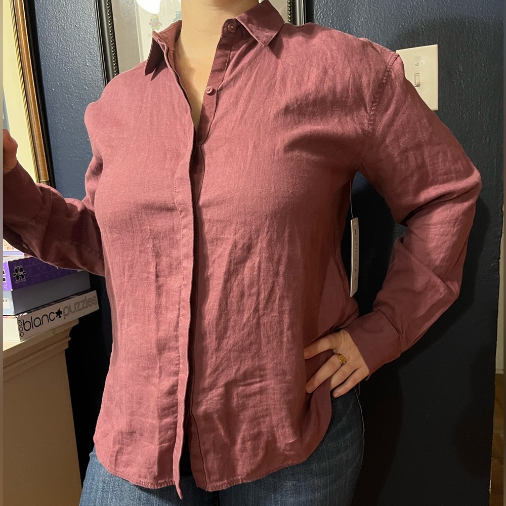 Athleta Playa Oversized Linen Shirt